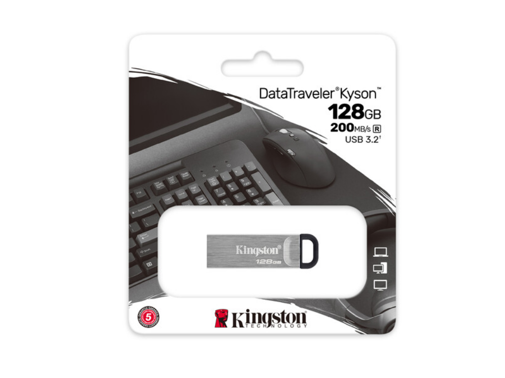 KINGSTON 128GB DataTraveler Kyson USB 3.2 flash DTKN/128GB sivi